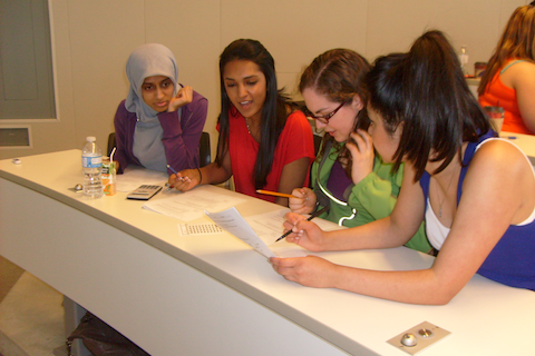 students working in group