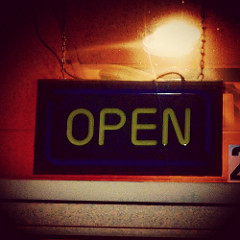 open sign