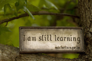 A sign that says, "I am still learning."